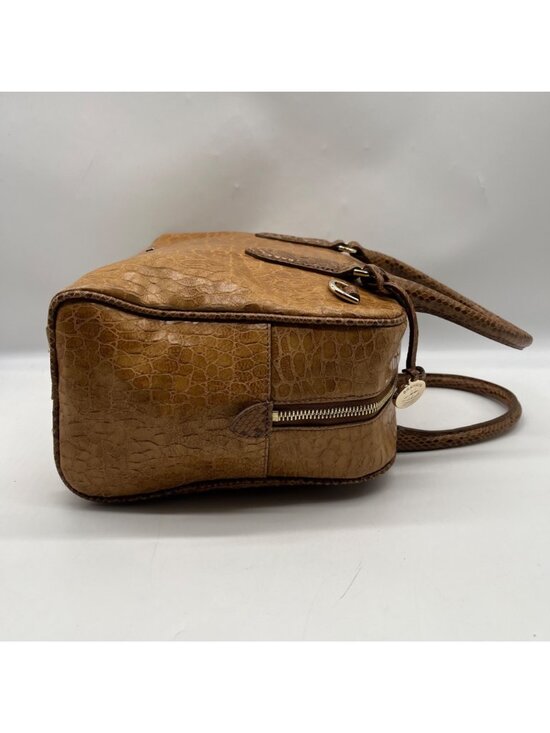 Brahim Brown Embossed Leather Shoulder Bag main image 6